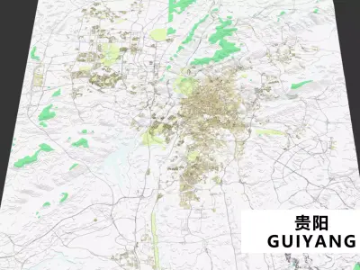 GuiYang City urban planning maquett  building   3D Topography 3D model