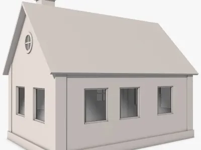 House with Solar Panel 3D model
