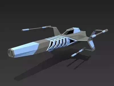 Space warthog spaceship concept Low-poly 3D model