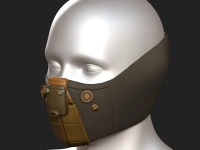 Gas mask respirator scifi futuristic 3d Artist  Low-poly 3D model order