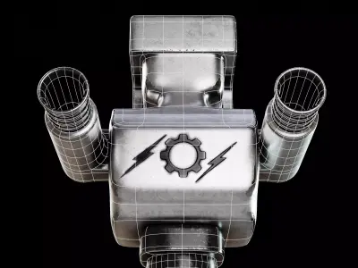 Metal Robot Character Game-Ready PBR 3D Model Low-poly 3D model