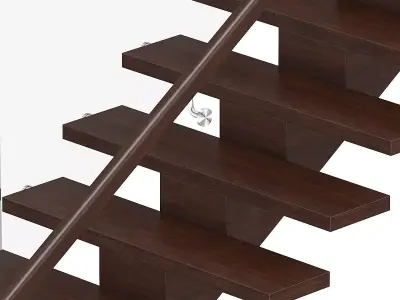 Wooden Stairs 4 3D model