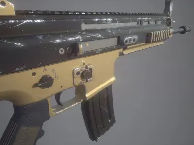 Highpoly SCARL ak - rifle 3D model