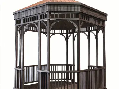  Garden gazebo Low-poly 3D model