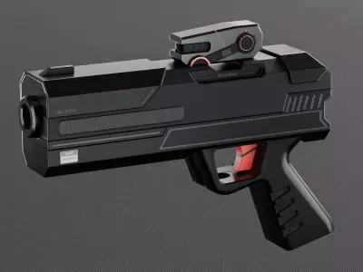 Scifi Gun or Pistol Concept for Game Low-poly 3D model