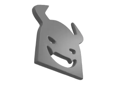 Angry Face with Horns Symbol V1 001 Low-poly 3D model