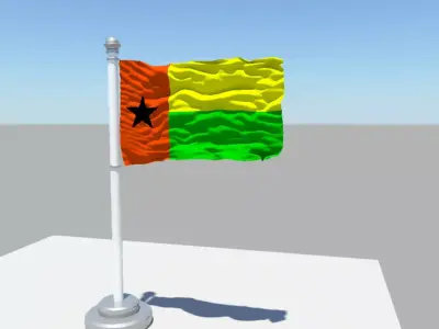 Guinea-Bissau flag 3D model