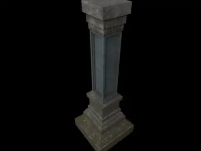 Arena underground passageway with pillars Low-poly 3D model