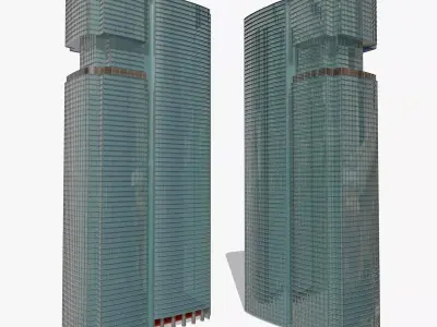 Twins Skyscrapers 3D model