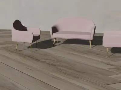 sofa and chairs 3D model