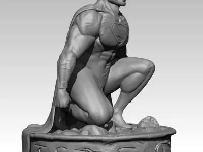 Superman man in cape 3D print model
