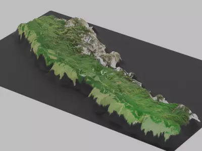 Nepal Map Country Low-poly 3D model