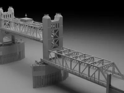 Sacramento Tower Bridge 3D model