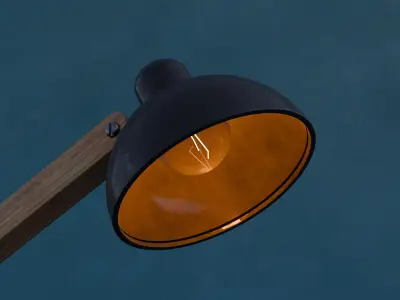 Sleek Modern Wooden Desk Lamp 3D Model Free 3D model