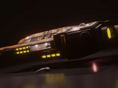 Game-Ready Spaceship - Low Poly Stylized Sci-Fi Low-poly 3D model