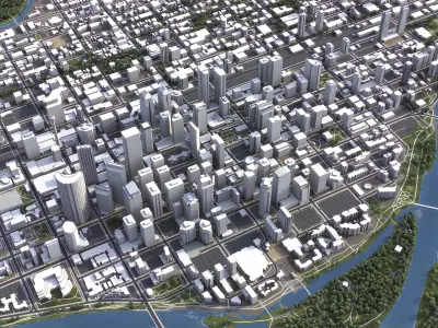 Calgary - 3D City Model Low-poly 3D model