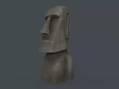 Easter Island Moai 01 Game Ready Low-poly 3D model