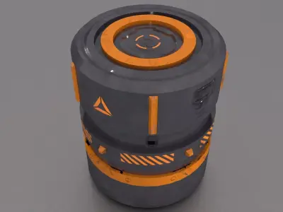 Sci-Fi Barrel - container Low-poly 3D model