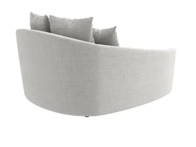 Claudia 62 inch Curved Slopped Arm Loveseat 3D model
