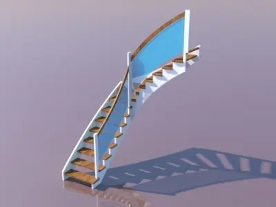 3d-stairs spiral staircase Free low-poly 3D model