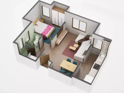 3D Floor Plan model 14 3D model