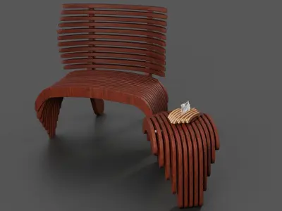 3D parametric furniture set Free 3D model