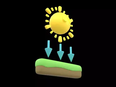 UV Radiation Icon v1 001 Low-poly 3D model