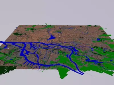 Hamburg 20x20km 3D City Map 3D model