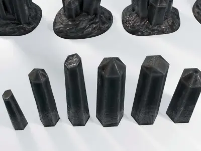 Crystal model assets for Sci-fi crystal rocks 10 low poly assets Low-poly 3D model