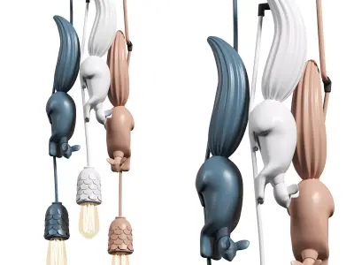 Pendant lamp Werve by Romatti pink 3D model