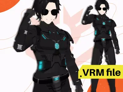 VRM ARMOR SCI FI COSTUME PLATES FULL SET MALE AND FEMALE 3D model