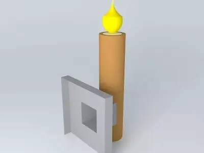 Torch candle with flame Free 3D model