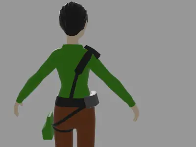 low poly female character Low-poly 3D model