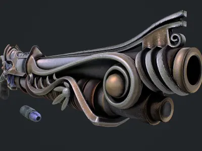 Fantasy Rifle 1 3D Model Low-poly 3D model