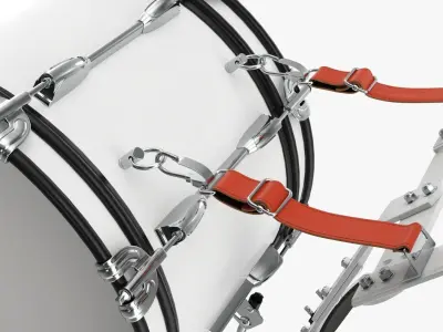 Marching Bass Drum with Carrier 18x10 3D model
