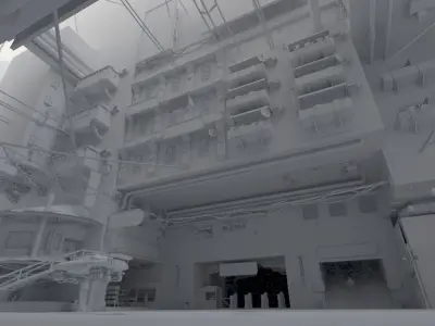 Cyberpunk City Scene Low-poly 3D model