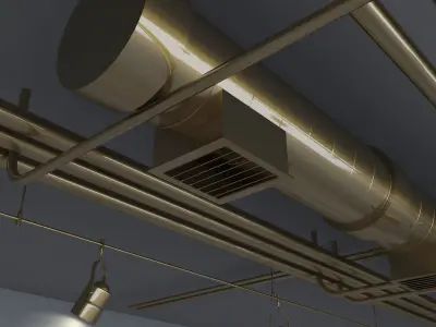 Industrial ceiling pipes 3D Model Pack