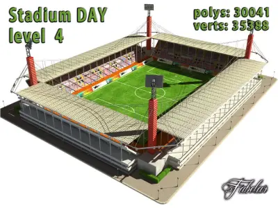 Stadium Level 4 Day Low-poly 3D model