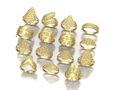 ring gold 3D print model 3