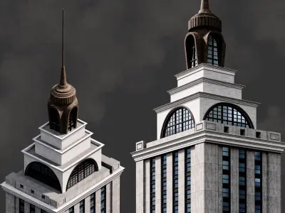 Skyscraper05 NewYork-Style Low-poly 3D model