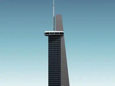 Skyscraper 01 Low-poly 3D model
