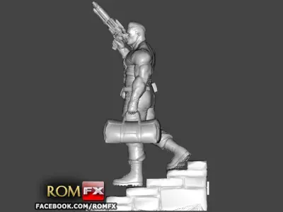 The Punisher - Action Figure - Diorama Printable 3D print model