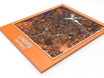 Leipzig Germany Streets and roads 3D model