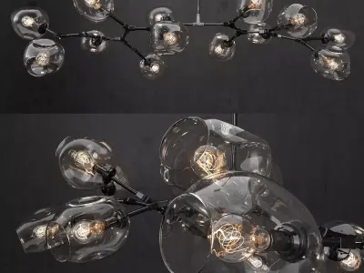 Branching bubble 13 lamps CLEAR  BLACK 3D model