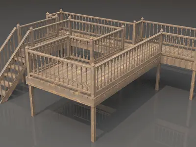 Wood Veranda 1 3D model