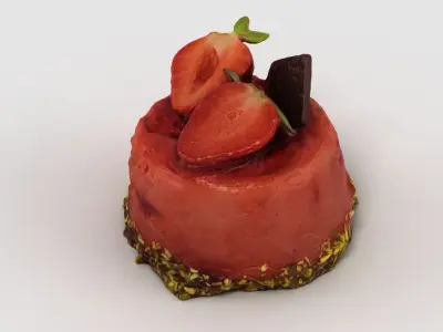 Cake Collection 3 strawberry dessert 3D model