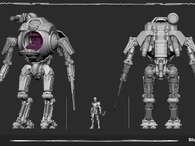 Blockout Robot Hard surface  3D model