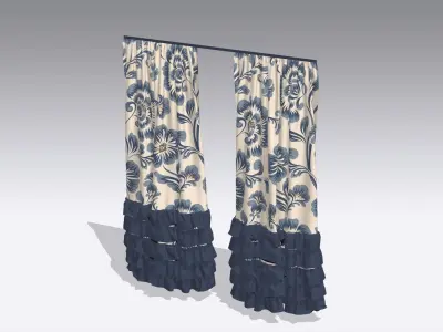 Curtain Low-poly 3D model 54