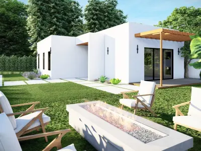  3D Exterior Scene 3D model design garden and landscape 3D model 5