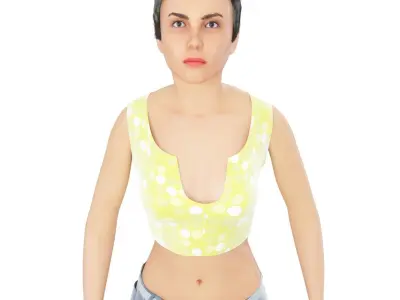 Women real cloth simulation conversation loop animated number 4 3D model